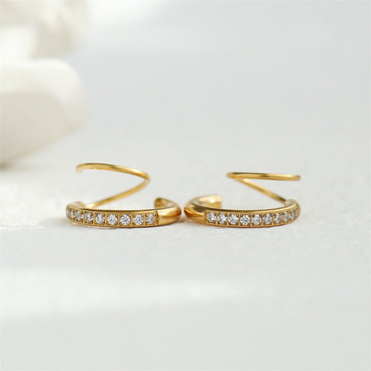 The Double Hoop 18k Gold Plated